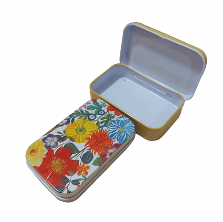 Cutie metalica HAPPY FLOWERS, 9x6x2cm [3]