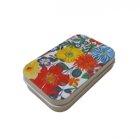 Cutie metalica HAPPY FLOWERS, 9x6x2cm [1]