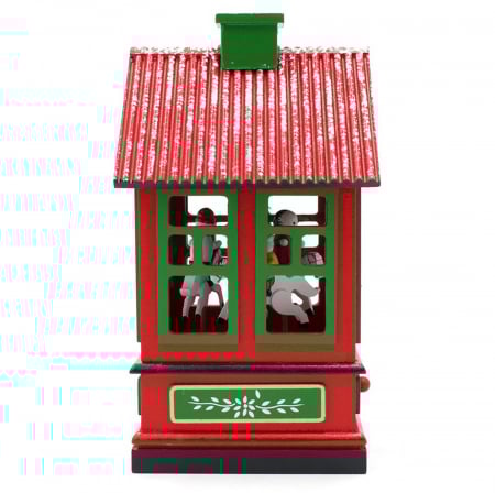 Cutie muzicala Craciun - CASUTA JOY, Rosu, 12x23cm [1]