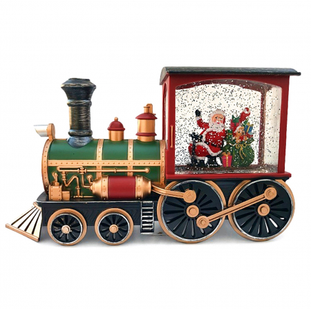 DECORATIUNI MUZICALE - Cutie muzicala Craciun Locomotiva LED Magic