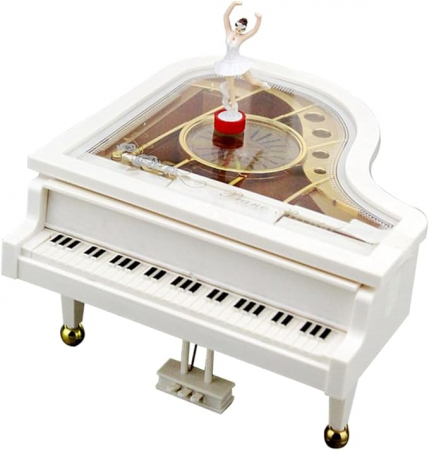 DECORATIUNI MUZICALE - Cutie muzicala Pian MOVING BALLERINA, 20x22x12cm