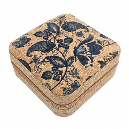 Cutii Ceasuri & Bijuterii - Cutie bijuterii LILIAN, Din pluta, Portabila, 12x12 cm