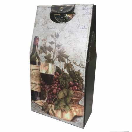 Pahare si Accesorii Bar - Cutie depozitare 2 Sticle Vin CHATEAU, 20x36cm