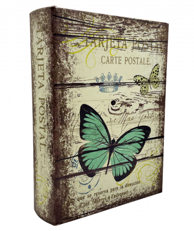 Cutii & Cosuri Depozitare - Cutie tip carte BUTTERFLY, 18x5x24cm, Lemn
