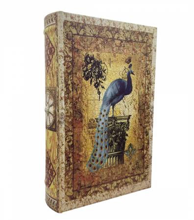 Cutii & Cosuri Depozitare - Cutie tip carte PEACOCK, 12.5x3x21cm, Lemn
