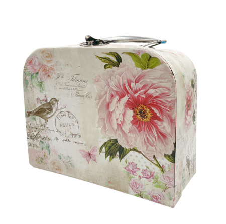 Felicitari, Pungi & Cutii Cadouri - Cutie de cadou tip valiza ROSA, 20x16x8.5cm