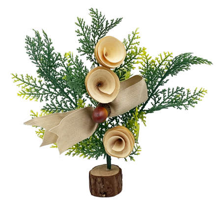 CRACIUN MAGIC - Decor Craciun cu brad si ghinda COUNTRY, 25cm