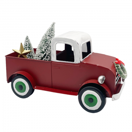 Decor Craciun Camioneta cu braduti si coronita JOY, 30x17cm [1]