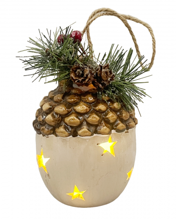 DECORATIUNI LUMINOASE - Decor Craciun Con cu lumina LED MAGIC, 7x13cm