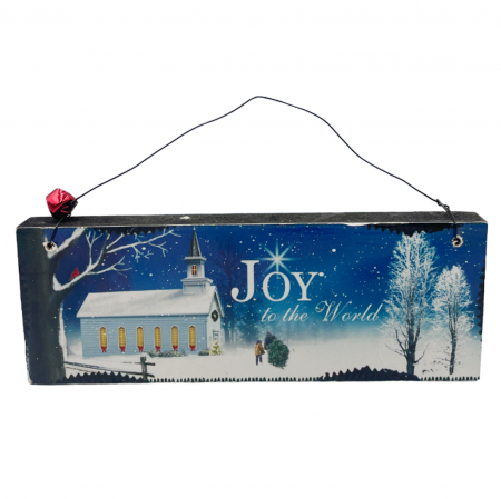 DECORATIUNI CRACIUN - Decor Craciun cu text JOY, Albastru, 18cm