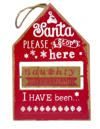 CRACIUN MAGIC - Decor Craciun SANTA IS COMING, Rosu, 22cm