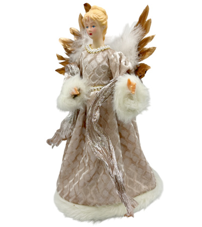 GLOBURI & FLORI DE BRAD - Decor Craciun - Varf de brad Inger LOUISE, Sampanie, 32cm