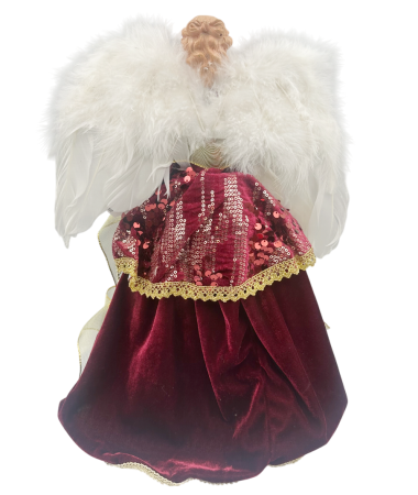 Decor Craciun - Varf de brad Inger EVANGELINE, Burgundy, 45cm [2]