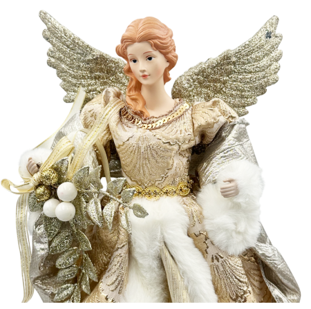 Decor Craciun - Varf de brad Inger CASSIEL, Sampanie, 45cm [1]