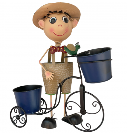 De Gradina - Decor gradina Baiat cu bicicleta ANTHONY, 38x13x45cm