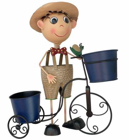 Decor gradina Baiat cu bicicleta ANTHONY, 38x13x45cm [1]