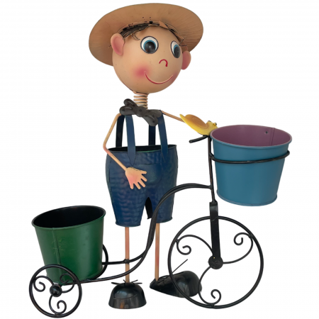 Decor gradina Baiat cu bicicleta CURTIS, 38x13x45cm [1]