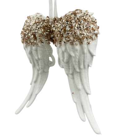 Decoratiune Craciun - Aripi de Inger alb-ivoire cu paiete [1]