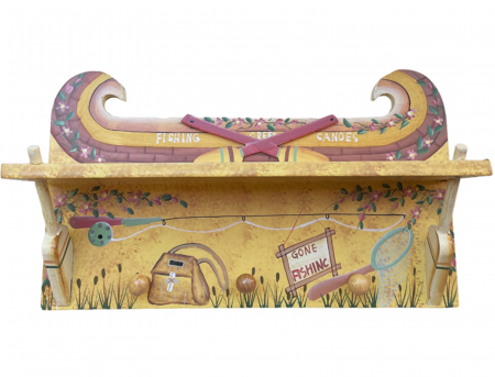De Vara - Cuier decorativ cu polita FISHING TIME, 30x17cm