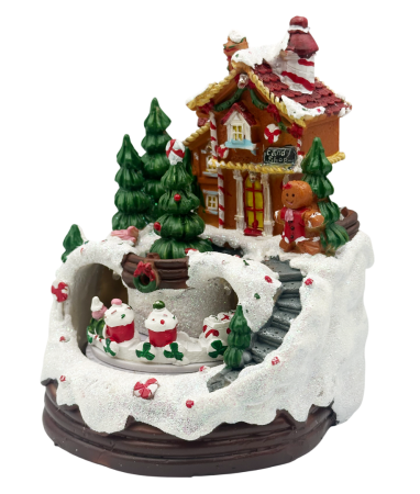 Decorațiune sat de iarnă cu trenuleț cu dulciuri, LED și muzică CANDY SHOP [2]