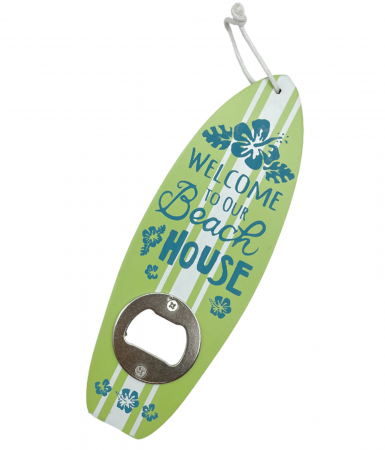 Obiecte Decorative - Desfacator sticle bere SURFBOARD, Verde, 17cm