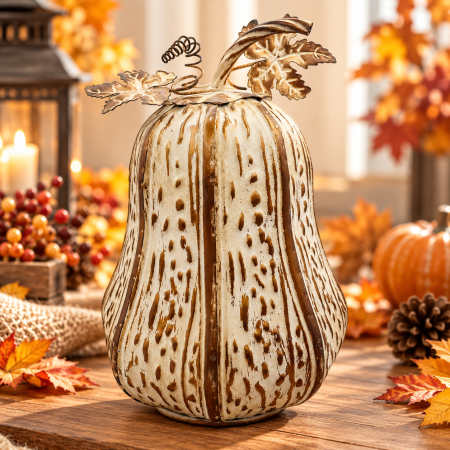 Dovleac decorativ din metal RUSTIC HARVEST - 13x20x30 cm [1]