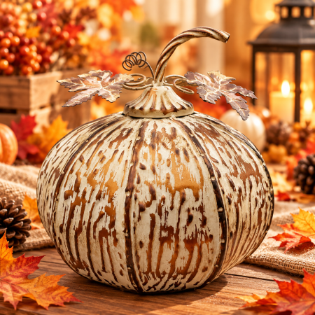 Dovleac decorativ din metal RUSTIC HARVEST - 13x23x27 cm [1]