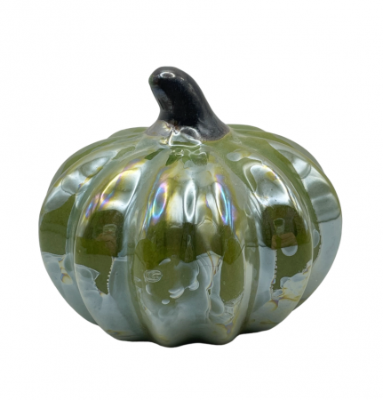 DE TOAMNA - Dovleac decorativ GLOWY, Verde, 8x7cm