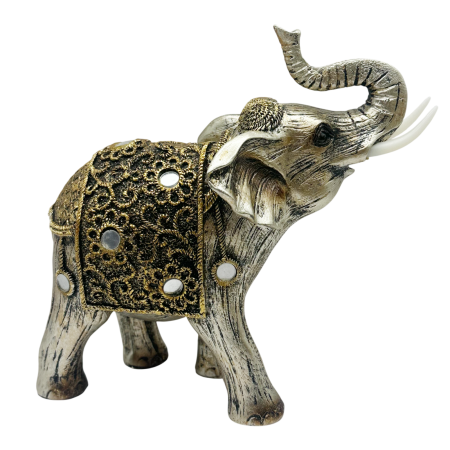 CASA & DECOR - Elefant decorativ KAVI, Auriu, 16x16 cm