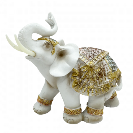 Elefant decorativ ZOLA, Alb, 14x15cm [2]