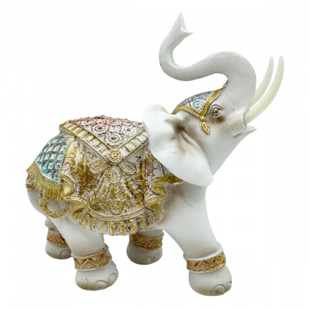 Elefant decorativ ZOLA, Alb, 14x15cm [1]
