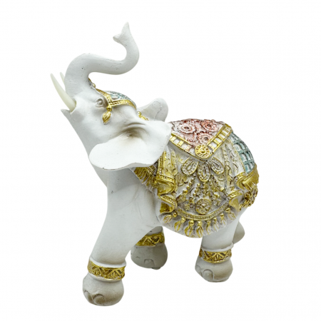 Elefant decorativ ZOLA, Alb, 12x14cm [2]