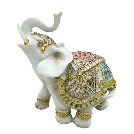 Elefant decorativ ZOLA, Alb, 12x14cm [3]