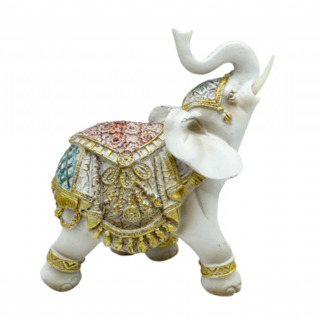 Elefant decorativ ZOLA, Alb, 12x14cm [1]
