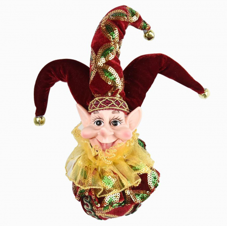 CRACIUN MAGIC - Elf decor Craciun PEPPER, Burgundy, 30cm