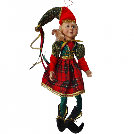 Set 2 Elfi decor Craciun ARIEL & BERNARD, Verde/ Rosu, 50cm [2]
