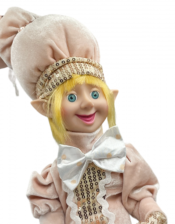 Elf decor Craciun BERNARD, Roz/ Auriu, 50cm [1]