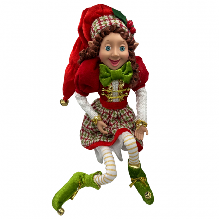 Elf decor Craciun HOLLY, Verde/ Rosu, 50cm [1]
