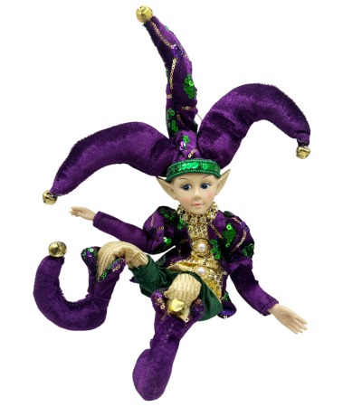 Elf decor Craciun MOON, Mov/ Verde, 40cm [2]