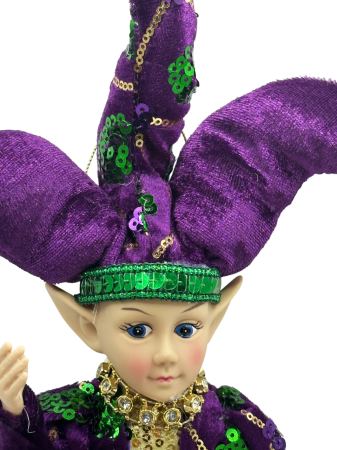Elf decor Craciun MOON, Mov/ Verde, 40cm [1]