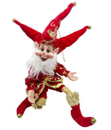 Elf decor Craciun TINSEL, Rosu, 40cm [1]