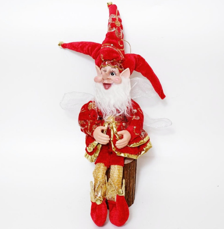 Elf decor Craciun TINSEL, Rosu, 40cm [4]