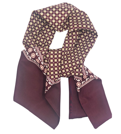 Esarfe Matase - Esarfa barbati MONACO, Burgundy cu model geometric