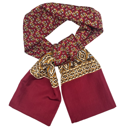 MODA & ACCESORII - Esarfa barbati BOLOGNA - Burgundy cu motive ornamentale
