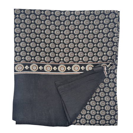 Esarfa barbati BOLOGNA 28x130 cm - Neagra cu model geometric [1]