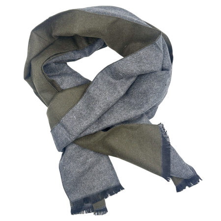 Esarfe & Fulare - Esarfa barbati - Fular Cashmere ADAM gri cu verde kaki