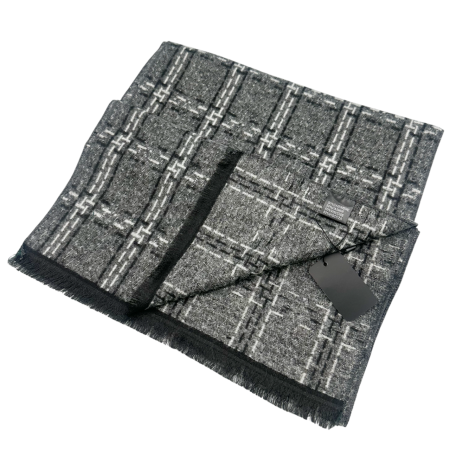 Esarfa barbati Cashmere BRADLEY, Gri/ Alb, 30x180cm [1]
