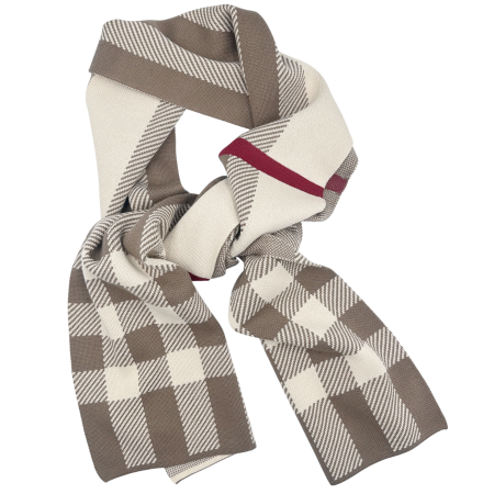 Esarfe & Fulare - Esarfa barbati WINDSOR in carouri - maro/ crem - 30x190 cm
