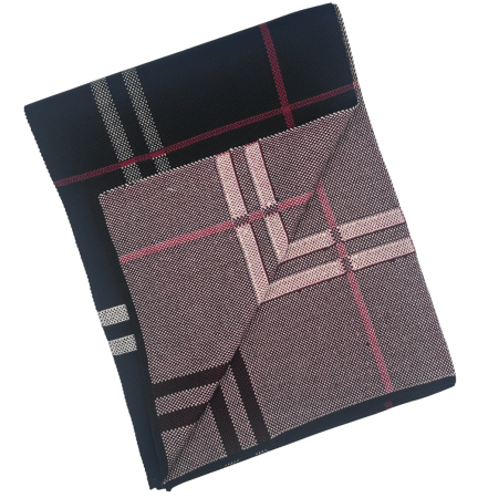 Esarfa barbati Cashmere CESARE, Negru, 36x180cm [3]