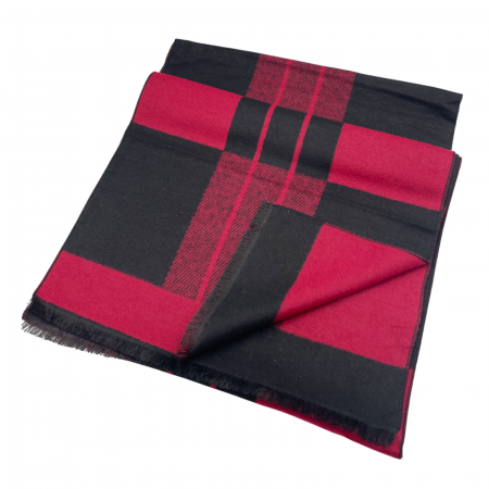 Esarfa barbati Cashmere CLAUDE, Rosu/ Negru [1]